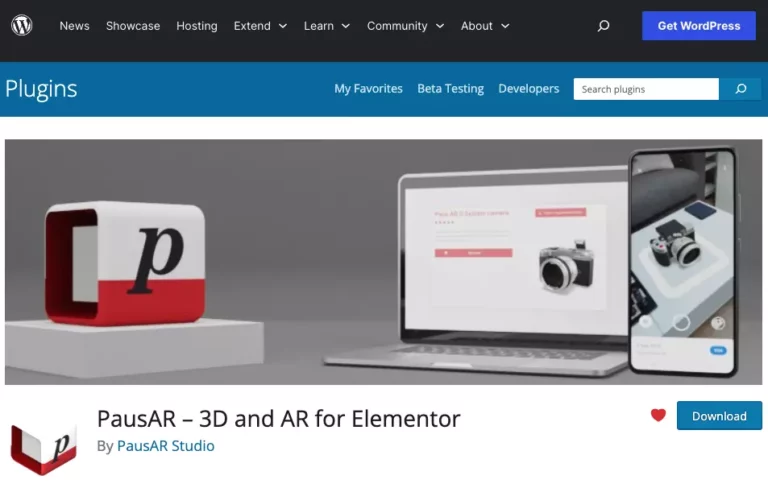 PausAR Viewer 3D & AR Plugin in WordPress marketplace