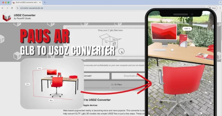 free glb to usdz converter online by Paus AR