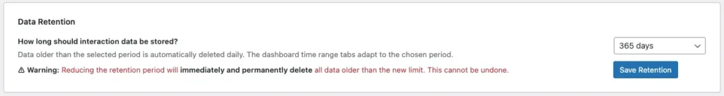 Change data retention